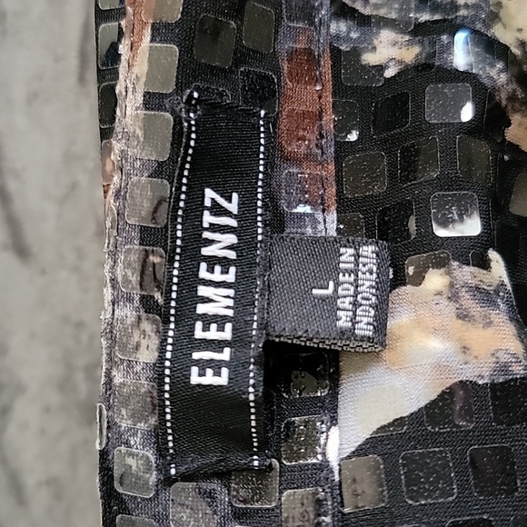 Vintage Sparkle Disco Style Jacket by Elementz black brown cream size L - Picture 8 of 12